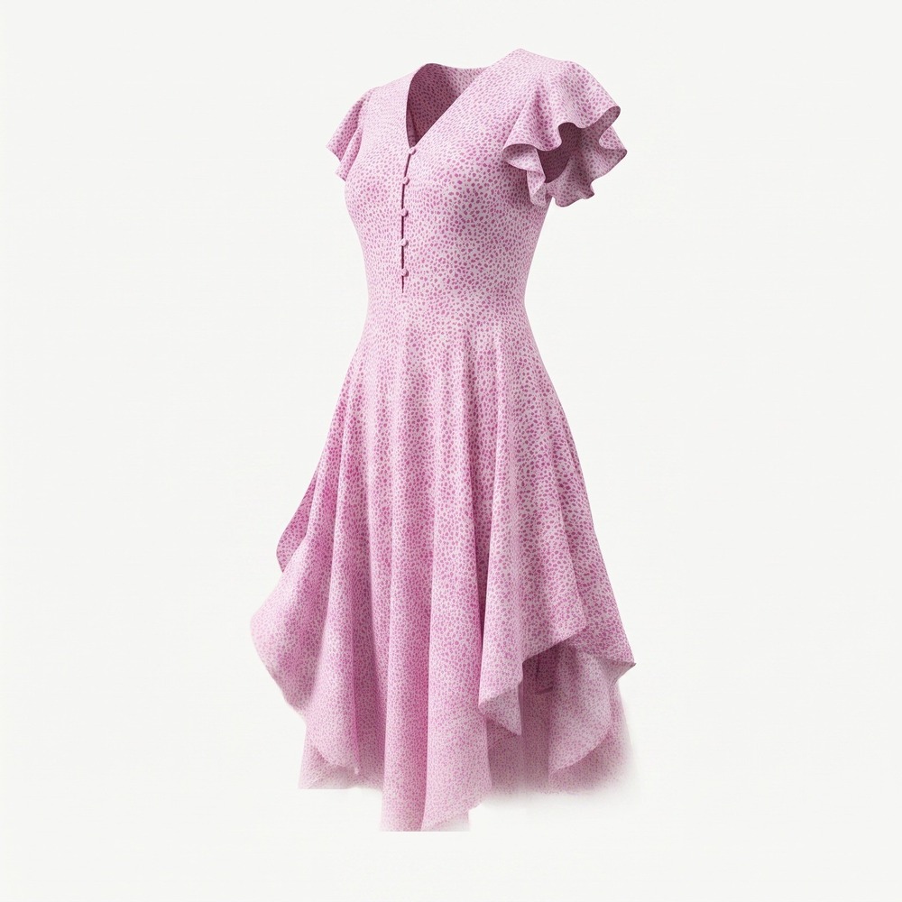 Vince Camuto MSRP $119 - Windswept Wonder Violet Blush Leopard Midi Dress XS - Picture 3 of 5